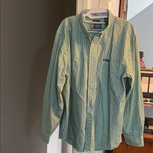 Chaps Green and Blue Button-down.